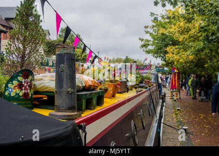 Bateau décoré de la fête du Canal à Banbury, 2017 Banque D'Images