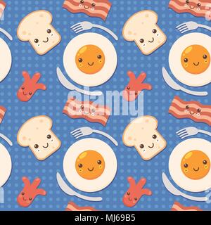 Vector illustration modèle transparent avec petit déjeuner Illustration de Vecteur