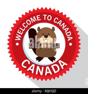 Scène d'animaux canadiens de castor Illustration de Vecteur