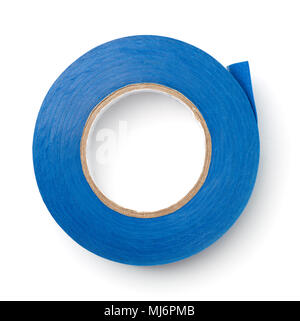 Vue de dessus de la bande de conduit en plastique bleu isolated on white Banque D'Images