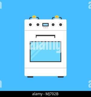 L'icône blanc cuisinière à gaz Illustration de Vecteur