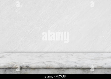 Résumé fond de marbre blanc vide table pour afficher de la publicité sur les produits à base de béton blanc. Photo pour ajouter du texte message. Ba Banque D'Images