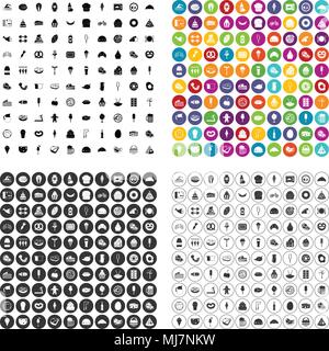 100 calories icons set vector variante Illustration de Vecteur