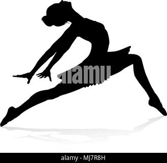 Ballet Dancer Dancing Silhouette Illustration de Vecteur