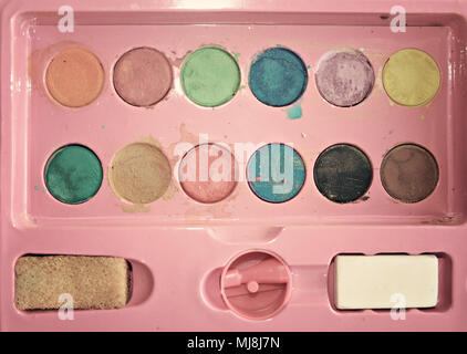 Palette aquarelle ancienne Banque D'Images