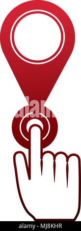 Cliquer sur le bouton main humaine du pointeur d'illustration vectorielle gps couleur gradient Illustration de Vecteur