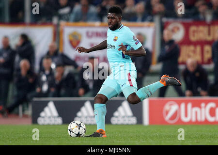 Samuel Umtiti Barcelone Rome les 10-04-2018 Stadio Olimpico Champions League, Quarti di Finale. AS Roma - Barcellona / AS Roma - Barcelone 3-0 Foto Luca Banque D'Images