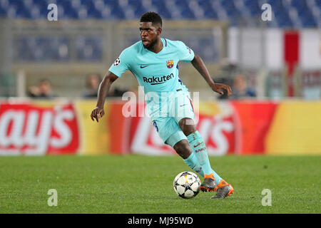 Samuel Umtiti Barcelone Rome les 10-04-2018 Stadio Olimpico Champions League, Quarti di Finale. AS Roma - Barcellona / AS Roma - Barcelone 3-0 Foto Luca Banque D'Images