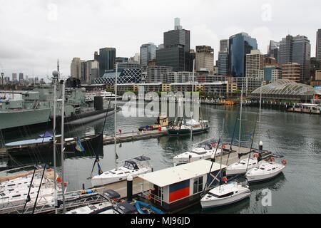 SYDNEY, AUSTRALIE - 14 février 2008 : Cockle Bay View in Pyrmont, une banlieue embourgeoisés de Sydney, Australie. Sydney est la plus populeuse c australienne Banque D'Images