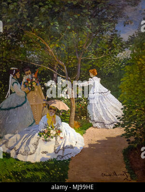 Les femmes dans le jardin, Claude Monet, 1866, Musée d'Orsay, Paris, France, Europe Banque D'Images