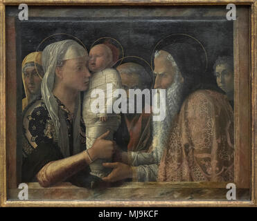 Andrea Mantegna (1431-1506), Présentation au Temple, ca 1465. Die Darstellung Christi im Tempel. Banque D'Images