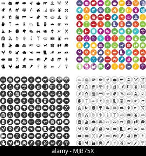 100 terres agricoles icons set vecteur dans la variante 4 pour n'importe quel web design isolated on white Illustration de Vecteur