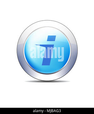 Icône Bouton bleu symbole d'informations Santé & Pharma Banque D'Images