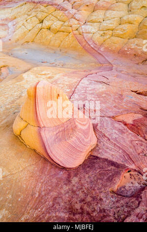 Roche de grès avec violet et or les couleurs de grès avec rayures de couleur semblable au Sud Coyote Buttes Vermilion Cliffs National Monument Arizona Banque D'Images