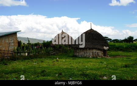 Paysage du Village de Hamar, Éthiopie Turmi tribu près de Banque D'Images