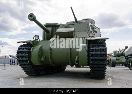 Verkhnyaya Pyshma, Russie - Mars 01, 2018 : American medium tank M3A5 Lee dans le musée de l'équipement militaire Banque D'Images