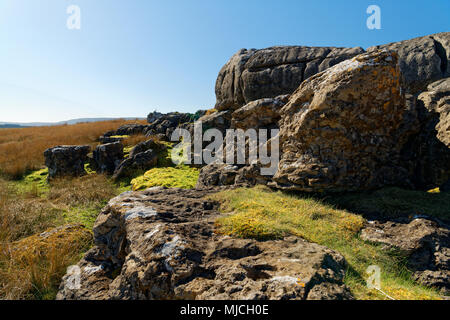 Image paysage d'Runscar Cicatrice sur Blea Moor près de Ribblehead dans le Parc National des Yorkshire Dales, Yorkshire, Angleterre. 19 avril 2018 Banque D'Images