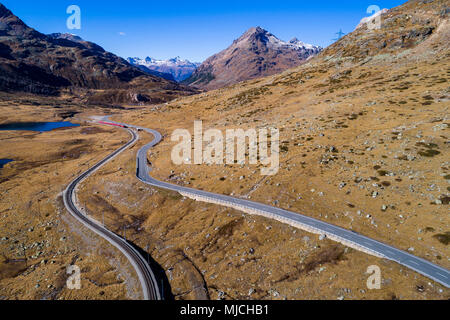 Col de la Bernina, Engadine, Canton des Grisons, Suisse Banque D'Images