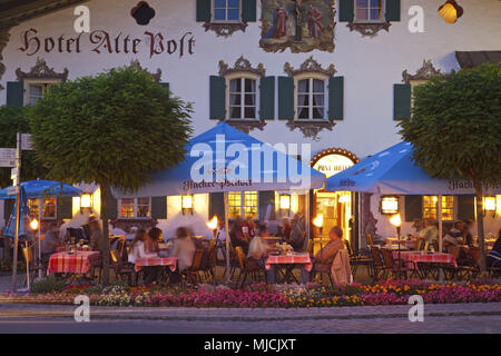 'Hôtel Alte Post' d'Oberammergau, Upper Bavaria, Bavaria, Germany, Banque D'Images