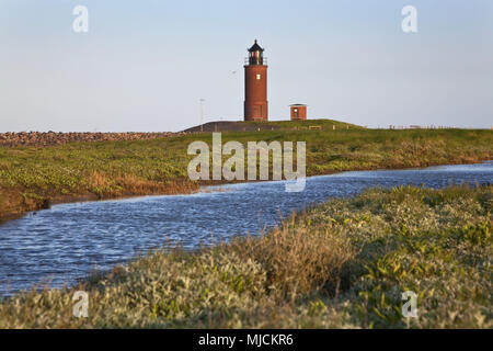 'Phare' Nordmarsch sur la Hallig Langeneß, côte de la mer du Nord, Schleswig-Holstein les vasières, les Frisons du nord, Schleswig - Holstein, Allemagne, Banque D'Images