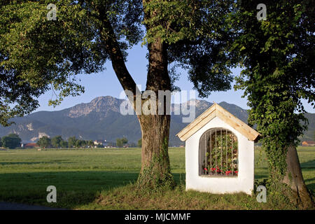 Un petit village saint culte dans Schleh, Unterau, près Kochel, Italia, avant-pays alpin, Bavière, Allemagne, Banque D'Images