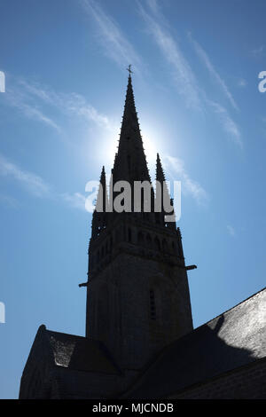 Début 13ème siècle collégiale Notre Dame de Roscudon à 67 mètres de haut de la tour de l'église Banque D'Images