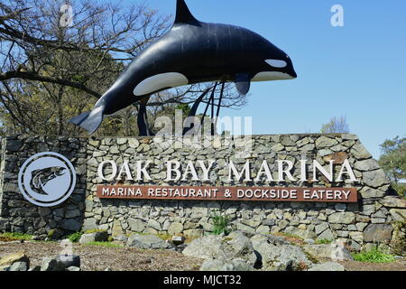 Entrée au port de plaisance d'Oak Bay à Victoria, en Colombie-Britannique, Banque D'Images