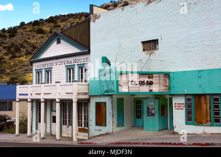 Pioche le théâtre et l'Opéra de Thompson dans Ghost Town Pioche, Nevada. Banque D'Images