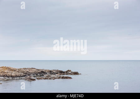 Le quartier calme en face de la mer Baltique, Gudhjem, Europe, Danemark, Bornholm, Banque D'Images