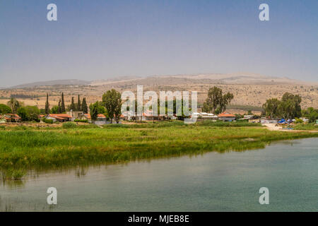 La côte de la mer de Galilée, près de Ginosar, Israel. Panorama Banque D'Images