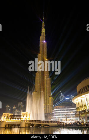 Dubai, Burj Khalifa lasershow Banque D'Images