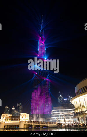 Dubai, Burj Khalifa lasershow Banque D'Images