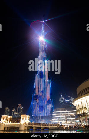 Dubai, Burj Khalifa lasershow Banque D'Images