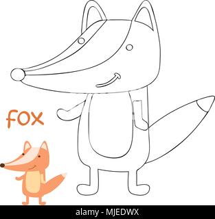 Kids coloriages - Fox Illustration de Vecteur