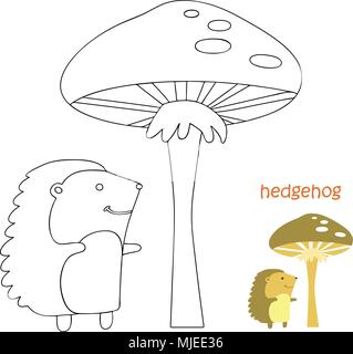 Kids coloriages - hedgehog Illustration de Vecteur