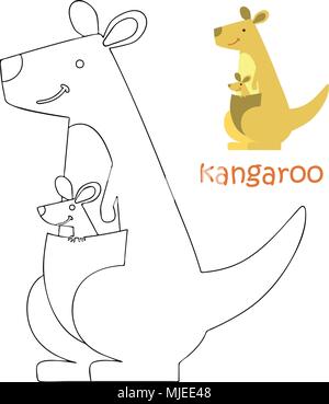 Kids coloriages - kangaroo Illustration de Vecteur