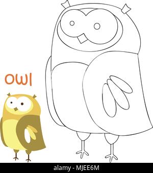 Kids coloriages - owl Illustration de Vecteur