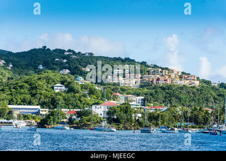 Cruz Bay, capitale de Saint John, le parc national des Îles Vierges américaines, îles Vierges américaines Banque D'Images