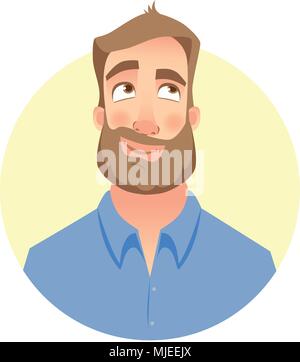 Visage de l'homme à barbe Illustration de Vecteur