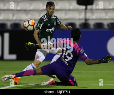 Lima, Pérou. 06Th Mai, 2018. Palmeiras SE Hyoran playontends&#  pla avec Alianza Lima c&# 39;mposmposmpos tifth gardien pendant l'étape de groupe, ronde, de de la Copa Libertadores, au stade Alejandro Villanueva. Credit : Cesar Greco/FotoArena/Alamy Live News Banque D'Images