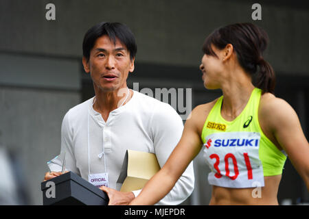 Stade Ecopa, Shizuoka, Japon. 3 mai, 2018. (L-R) /Ken Nakata, Chisato Fukushima, 3 mai 2018 - Athlétisme : Le 34e International d'athlétisme de Shizuoka 2018 Women's 200m au stade final Ecopa, Shizuoka, Japon. Credit : MATSUO.K/AFLO SPORT/Alamy Live News Banque D'Images