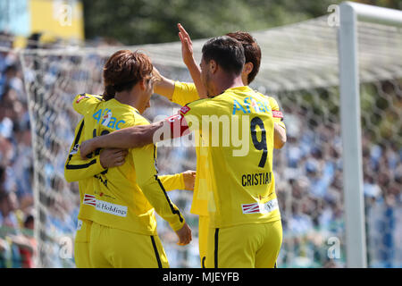 Kashiwa Reysol Groupe de l'équipe. 5 MAI 2018 - Football : 2018 J1 match de championnat entre Kashiwa Reysol 1-2 Jubilo Iwata à Sankyo Frontier Kashiwa Stadium, Chiba, Japon. Tsukida Crédit : Jun/AFLO SPORT/Alamy Live News Banque D'Images