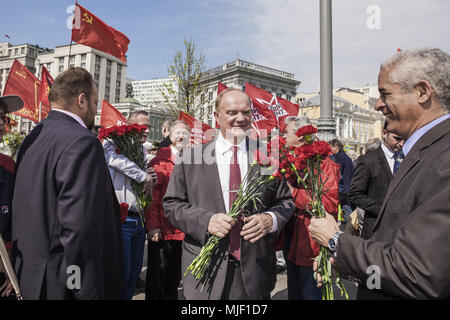 Moscou, Moscou, Russie. 5 mai, 2018. Le président du Parti Communiste, Guennadi Ziouganov, lors de la célébration du 200e anniversaire de sa naissance à Moscou. Credit : Celestino Arce/ZUMA/Alamy Fil Live News Banque D'Images