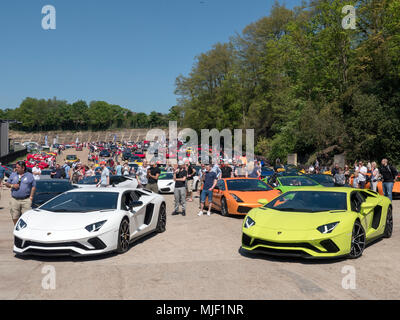 Voiture italienne jour à Brooklands Museum, à Weybridge, Surrey 05/05/2018 Banque D'Images