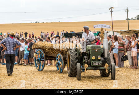La fête de la Moisson Saint-calais Sarthe France fête agricole dans laquelle les agriculteurs montrent leur passé et présent mode de vie agricole. Banque D'Images