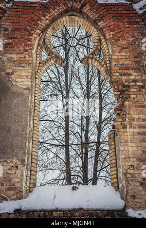 Détails des ruines de l'église de Saint Antoine, détruit DURANT LA SECONDE GUERRE MONDIALE2 dans village, Jalowka Podlaskie Voivodeship de Pologne Banque D'Images