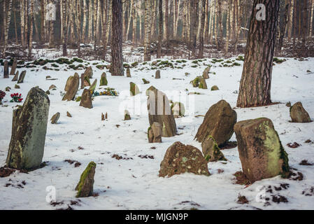 Cimetière Musulman à Kruszyniany, ancien village Tatars polonais au sein de l'établissement, comté de Sokolka Podlaskie Voivodeship de Pologne Banque D'Images