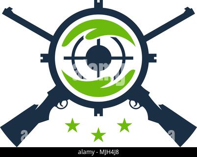Icône de l'élément de conception logo chasse Illustration de Vecteur