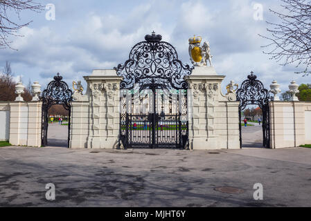 Porte du complexe du Belvédère à Vienne, Autriche Banque D'Images
