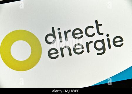 Site Internet de Direct Energie, fournisseur et producteur français d'électricité et de gaz présents sur le marché français depuis 2003. Banque D'Images